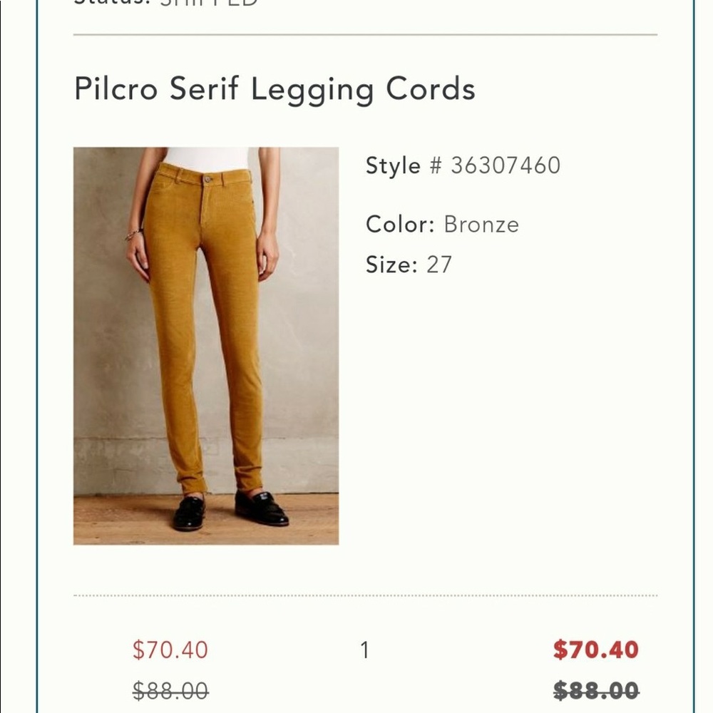 NWOT Pilcro pants Sz 27